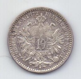 10 крейцеров 1872 Австрия XF