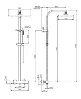 Душевая стойка с тропическим душем Fima - carlo frattini Wellness F4265/QP365 схема 1
