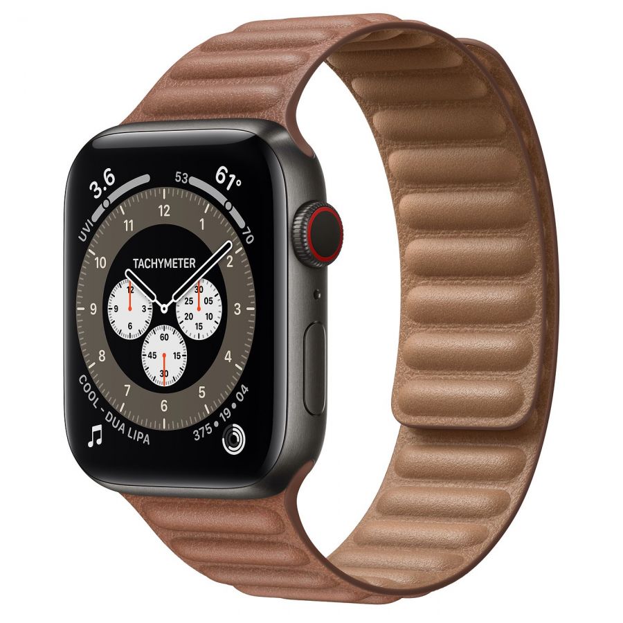 Ремешок Apple Watch Series 6 Saddle Brown Leather Link (для корпуса 44/45 мм)