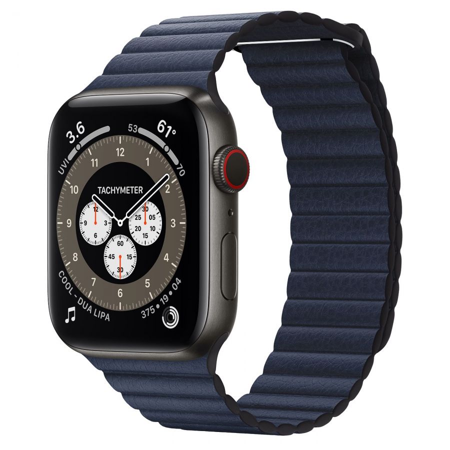 Ремешок Apple Watch Series 6 Diver Blue Leather Loop (для корпуса 44/45 мм)