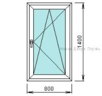 Окно ПВХ 800*1400 мм одностворчатое готовые окна