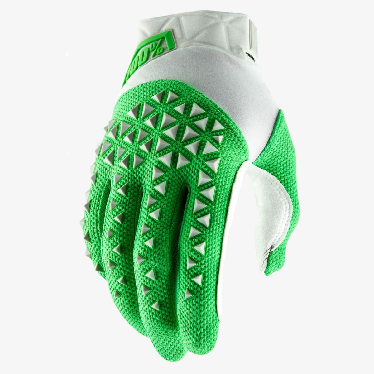 100% Airmatic Silver/Fluo Lime перчатки, серо-зеленые