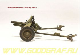 76 мм полковая пушка обр.1943г.( ОБ-25) и 45мм противот. пушка обр. 1932г. (19-К)