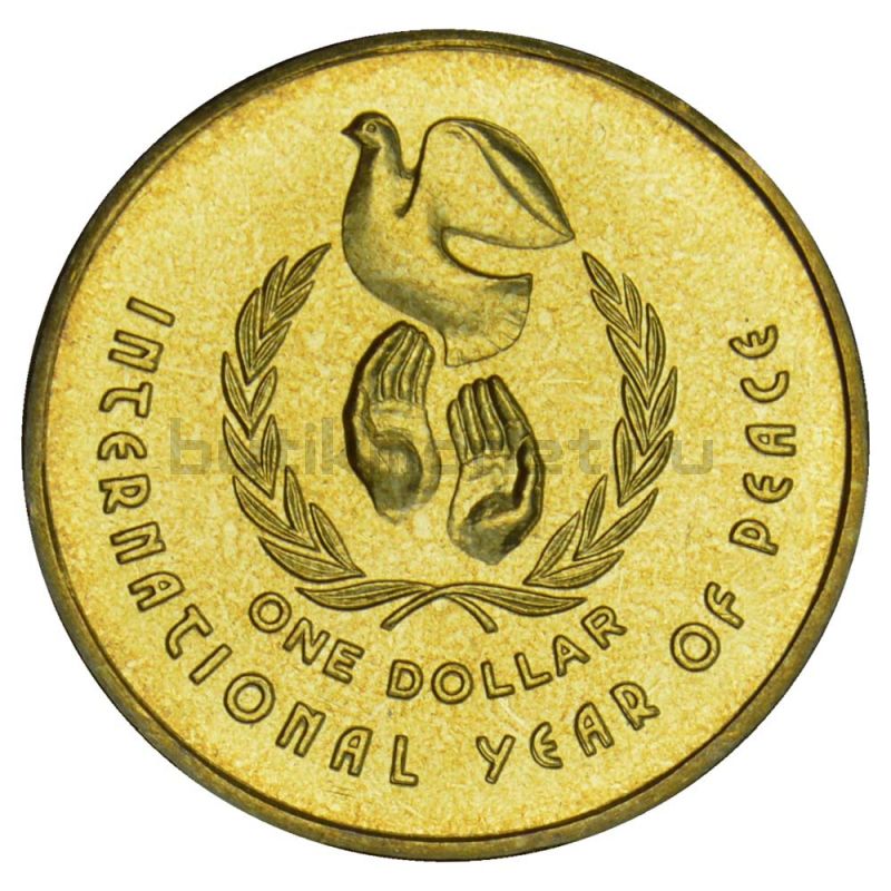 1 доллар 1986 Австралия Международный год мира