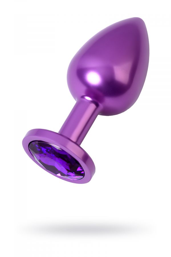 Анальный страз Metal by TOYFA, металл, фиолетовый, с кристалом цвета аметист 8,2 см, ?3,4 см, 85 г.