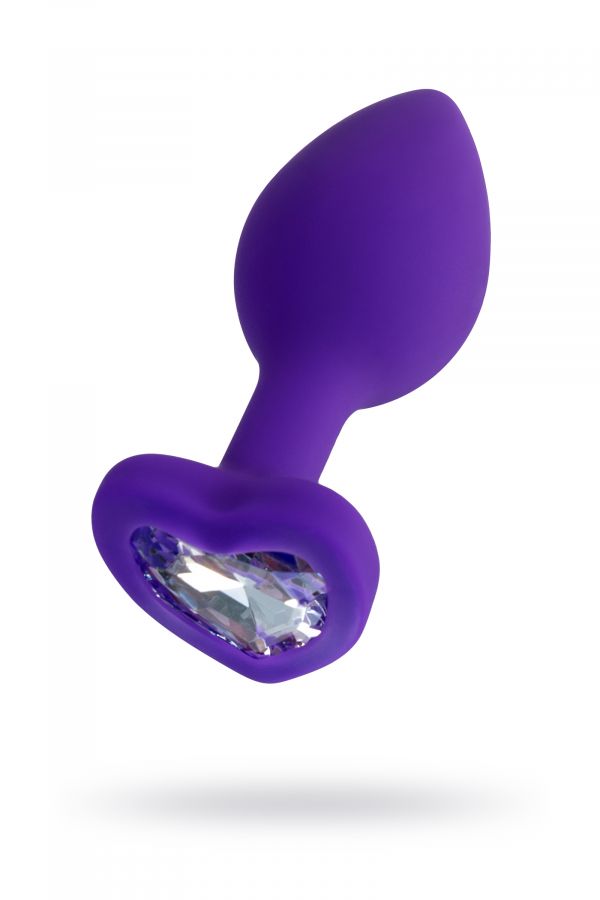 Анальная втулка ToDo by Toyfa Diamond Heart, водонепроницаемая, силикон, фиолетовая, 7 см, ? 2 см