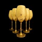 Набор хрустальных бокалов для вина в золоте 24 карат