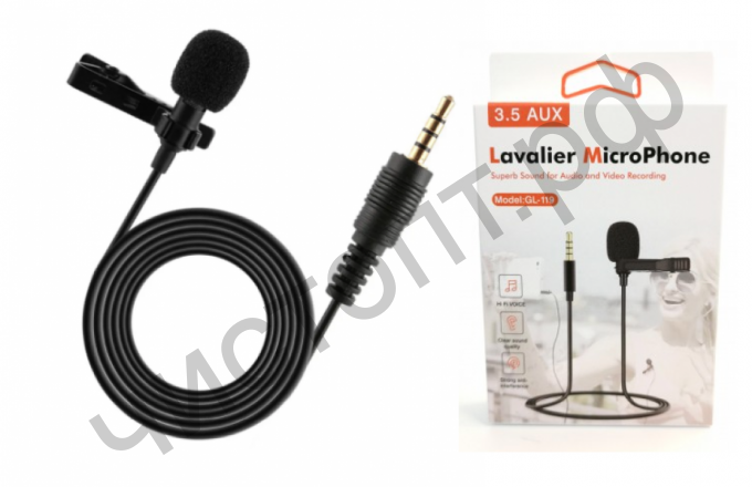 Микрофон для моб. устройств GL-119, разьем 3,5мм, каб. 3,0м