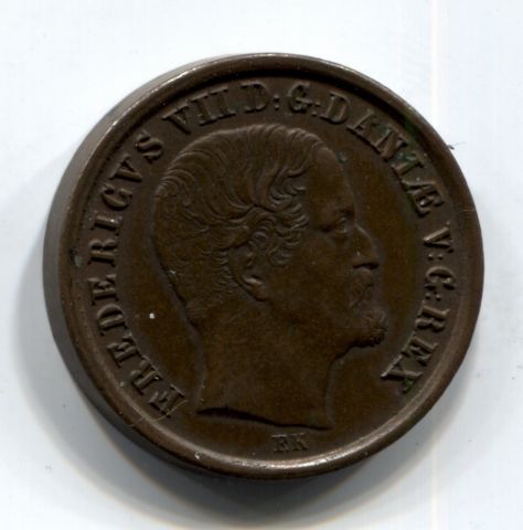1 скиллинг 1853 Дания AUNC