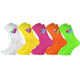 Детские удлиненные носки С559 "Цветное сердце"