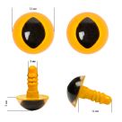 Глазки для игрушек пластиковые винтовые кошачьи 12 мм (130101 желтый)