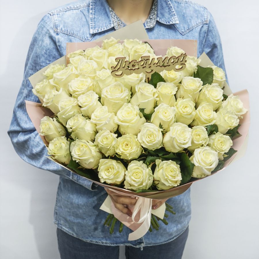 Розы белые 60 см (Россия)