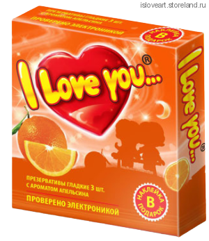 ПРЕЗЕРВАТИВЫ "I LOVE YOU" № 3 с ароматом апельсина