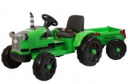 недорогой трактор-электромобиль для катания ребёнка TR55 зелёный с пультом