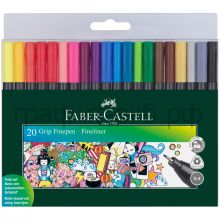 Ручка капиллярная 20шт.Faber-Castell трехгранный корпус FC151620