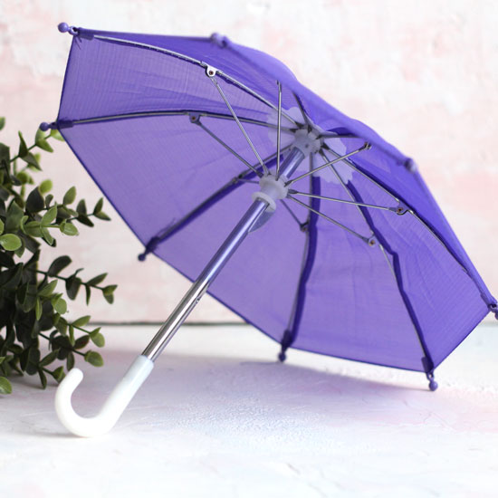 Зонтик для куклы - Фиолетовый - 22 см.