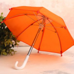 Зонтик для куклы - Оранжевый - 22 см.