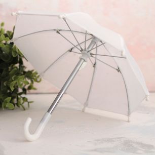 Зонтик для куклы - Белый - 22 см.
