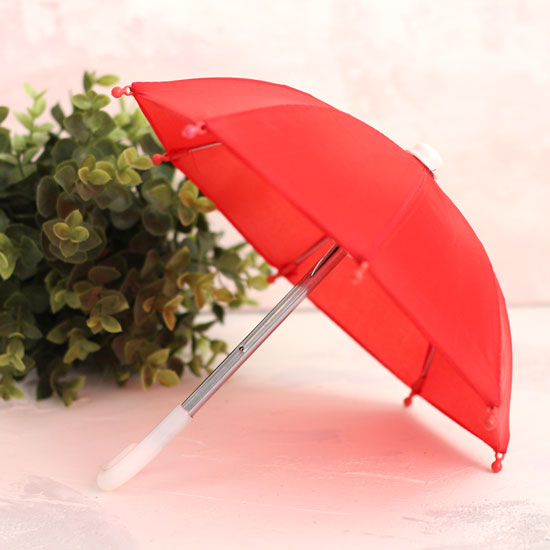 Зонтик для куклы - Красный - 22 см.
