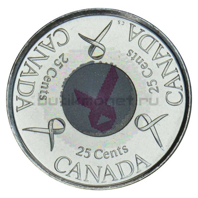 25 центов 2006 Канада Розовая ленточка - Борьба с раком молочной железы