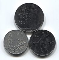 Набор монет Италия 1955-1964 4 шт. НАБ ИТ-001