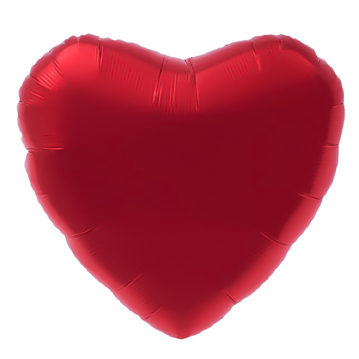 Шар фольгированный 18", сердце, цвет красный