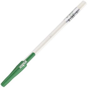 Ручка шариковая, 0,7 мм, зеленый цв., пластик корп., INDEX