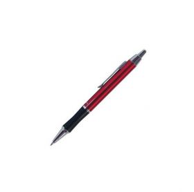 Ручка шариковая автоматическая синяя 0,7мм металл. красный INDEX