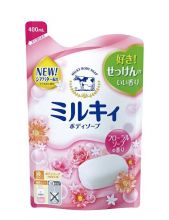 Milky Body Soap Молочное увлажняющее жидкое мыло для тела с цветочным ароматом, 400 мл (мягкая упаковка)