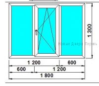 Окно ПВХ 1800*1300 мм одностворчатое готовые окна