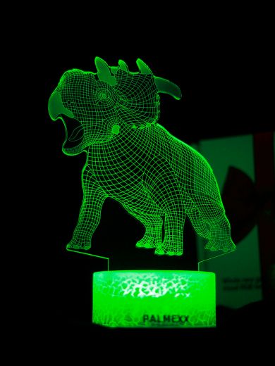 Светодиодный ночник PALMEXX 3D светильник LED RGB 7 цветов (трицератопс)