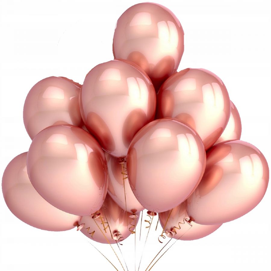 Воздушные шары с гелием розовый хром 10 шт