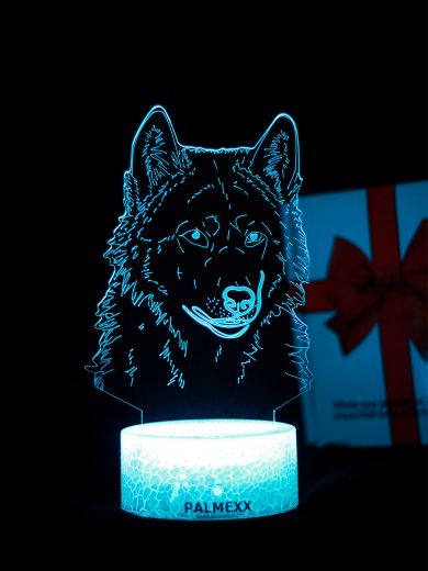 Светодиодный ночник PALMEXX 3D светильник LED RGB 7 цветов (волк)