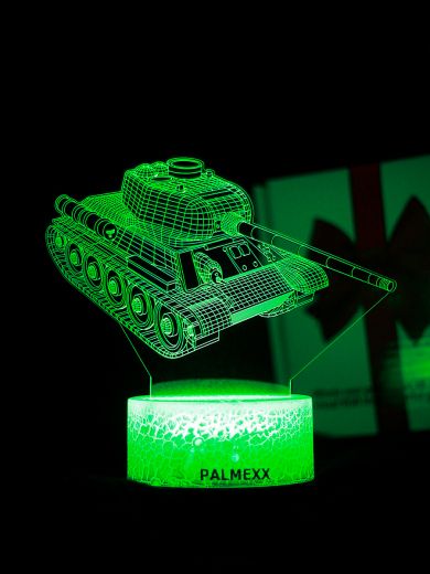 Светодиодный ночник PALMEXX 3D светильник LED RGB 7 цветов (танк)