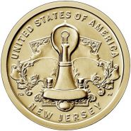 1 доллар США. Американские инновации - Нью-Джерси, Лампа Эдисона 2019 - 4 монета