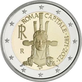150 лет со дня провозглашения Рима столицей Италии  2 евро Италия 2021