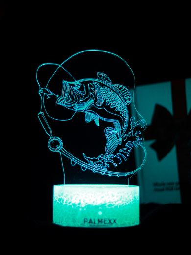 Светодиодный ночник PALMEXX 3D светильник LED RGB 7 цветов (рыбалка)