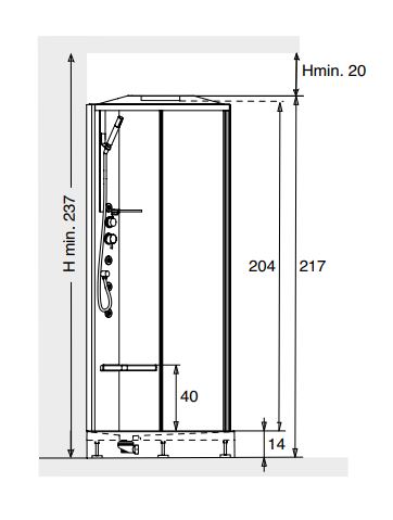 Многофункциональная полукруглая душевая кабина Hafro Sound размещение в угол 90х90 ФОТО