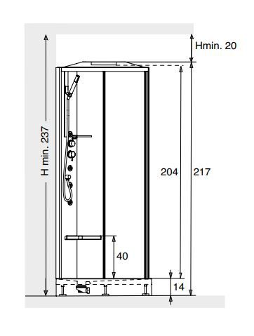 Многофункциональная душевая кабина Hafro Sound размещение в угол 80х80 ФОТО