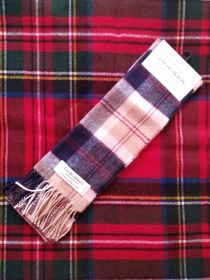 шарф теплый шотландский 100% шерсть ягнёнка ,расцветка Баннокбейн Navy Bannockbane BRUSHWOOL CHECK SCARF