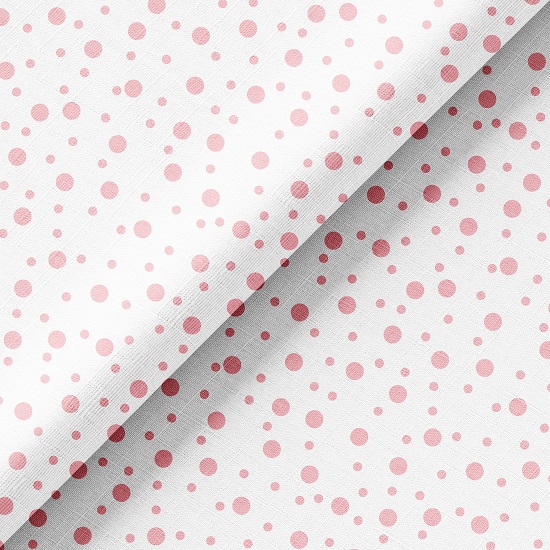 Хлопок  - Розовый горошек на белом 50х37 limit
