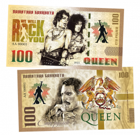 100 рублей - QUEEN - We will Rock you (1) .Памятная банкнота Oz ЯМ