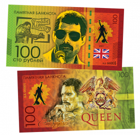 100 рублей - QUEEN - Freddie Mercury (3) .Памятная банкнота Oz ЯМ