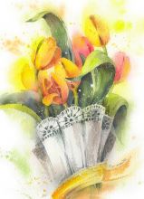 Почтовая открытка Тюльпаны