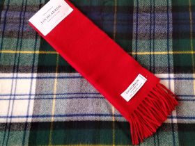 шарф теплый шотландский 100% шерсть ягнёнка ,расцветка Алый SCARLET BRUSHWOOL  SCARF