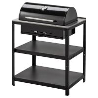 GRILLSKAR ГРИЛЛЬСКЭР, Угольный гриль+модуль д/хранения, черный/нержавеющ сталь для сада, 86x61 см - 504.889.13