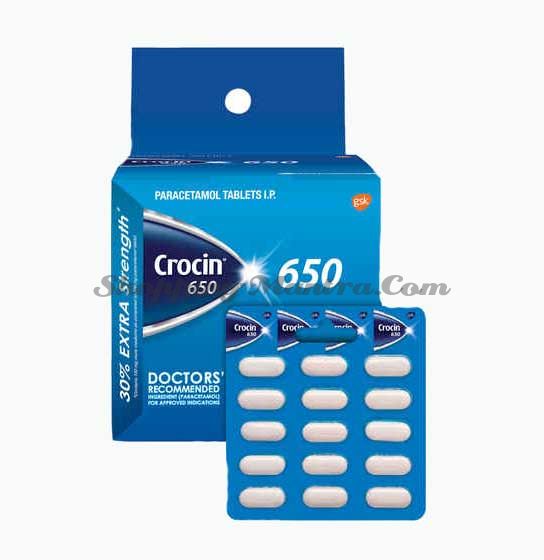 Кроцин (парацетамола 650мг) | Glaxosmithkline Crocin Paracetamol Tablets