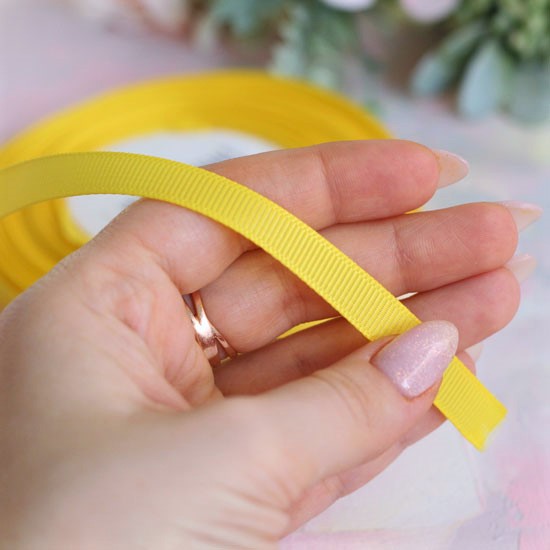 Репсовая лента декоративная - Желтая 10 мм