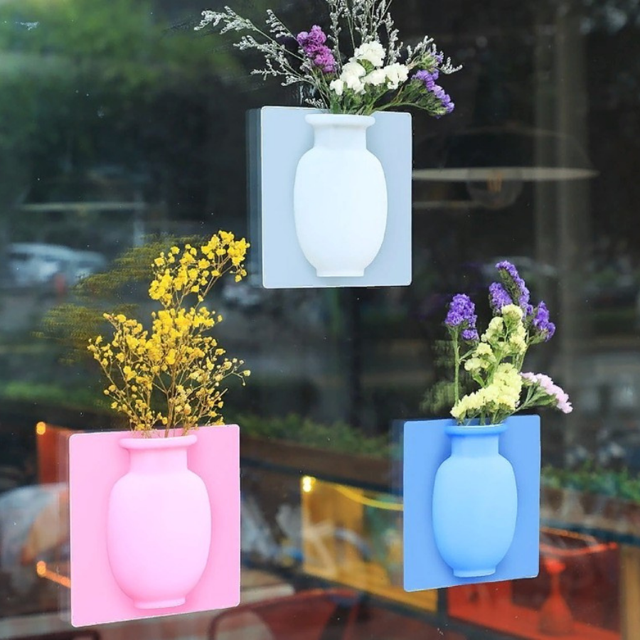 Настенная силиконовая ваза для цветов