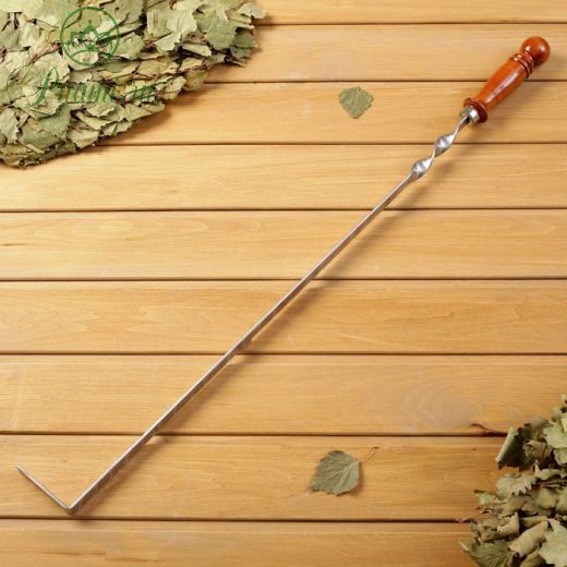 Кочерга узбекская с деревянной ручкой, с узором, 50/1,6см, сталь 3мм